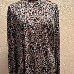 Susan Graver Black and Brown Paisley Blouse